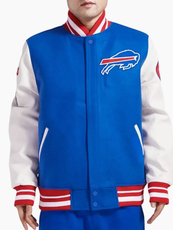 NFL Buffalo Bills Old English Classic Rib Blue Varsity Jacket