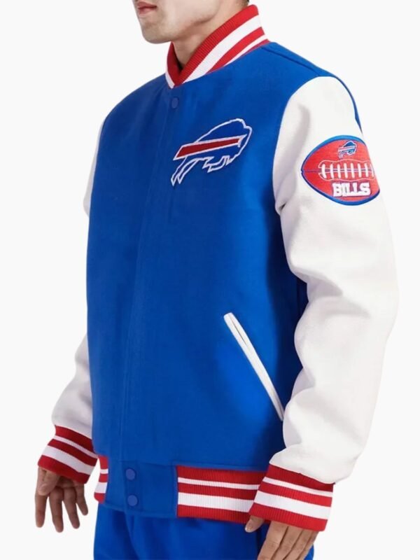 NFL Buffalo Bills Old English Classic Rib Blue Varsity Jacket
