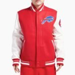 NFL Buffalo Bills Old English Classic Rib Red Varsity Jacket