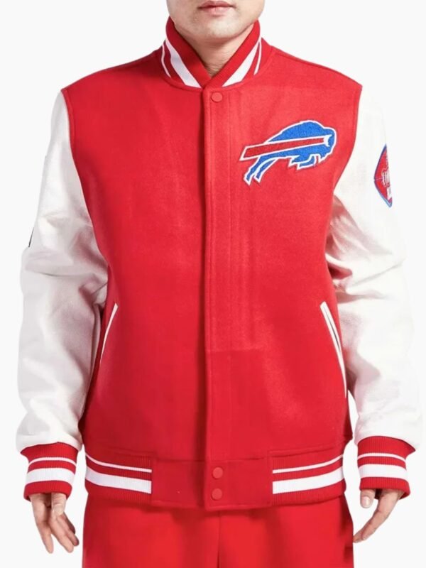 NFL Buffalo Bills Old English Classic Rib Red Varsity Jacket