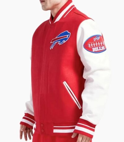 NFL Buffalo Bills Old English Classic Rib Red Varsity Jacket
