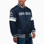 NFL Dallas Cowboys Navy Satin Varsity Jacket