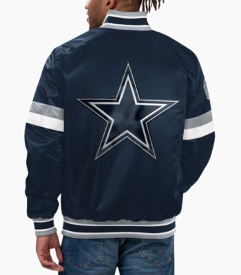 NFL Dallas Cowboys Navy Satin Varsity Jacket