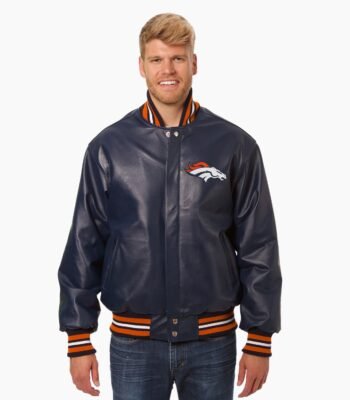 NFL Denver Broncos Leather Varsity Jacket