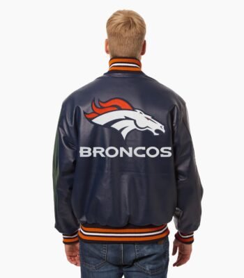 NFL Denver Broncos Leather Varsity Jacket