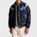 NFL Detroit Lions Classic Blue Wool Varsity Jacket