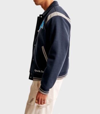NFL Detroit Lions Classic Blue Wool Varsity Jacket