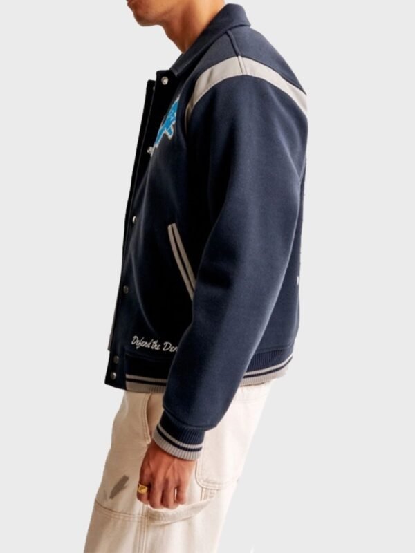 NFL Detroit Lions Classic Blue Wool Varsity Jacket