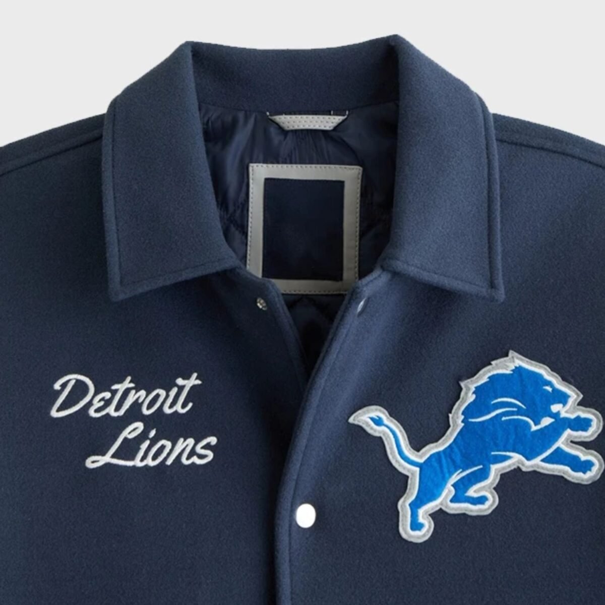 NFL Detroit Lions Classic Blue Wool Varsity Jacket
