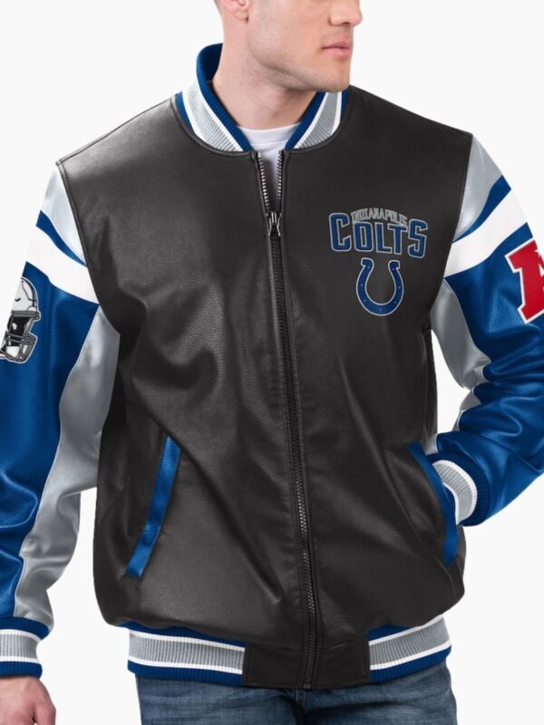 NFL Indianapolis Colts Varsity Leather Jacket