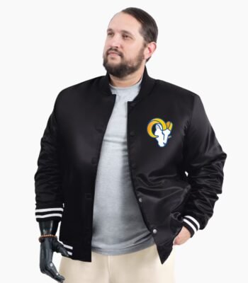 NFL Los Angeles Rams Black Satin Jacket