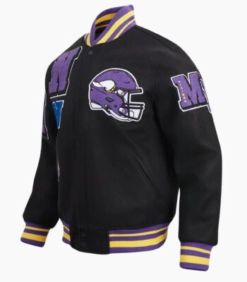 NFL Minnesota Vikings Mashup Mens Rib Wool Varsity Jacket