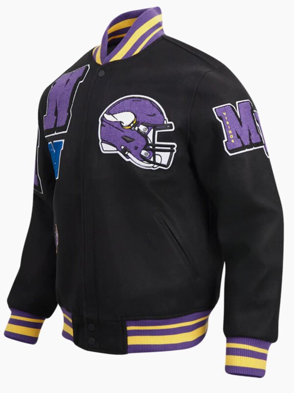 NFL Minnesota Vikings Mashup Mens Rib Wool Varsity Jacket