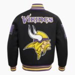 NFL Minnesota Vikings Mashup Mens Rib Wool Varsity Jacket