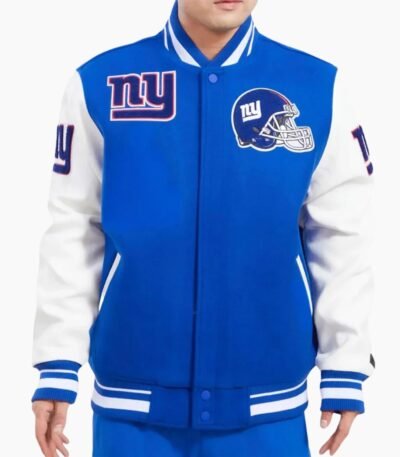 NFL New York Giants Blue White Varsity Jacket