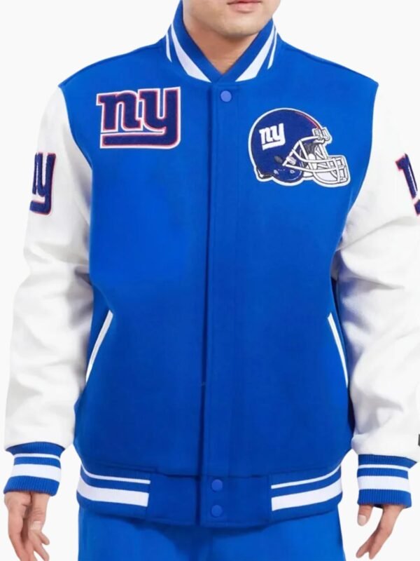 NFL New York Giants Blue White Varsity Jacket