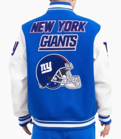 NFL New York Giants Blue White Varsity Jacket