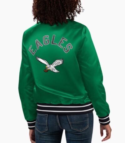 NFL Philadelphia Eagles Full Count Satin Varsity Jacket