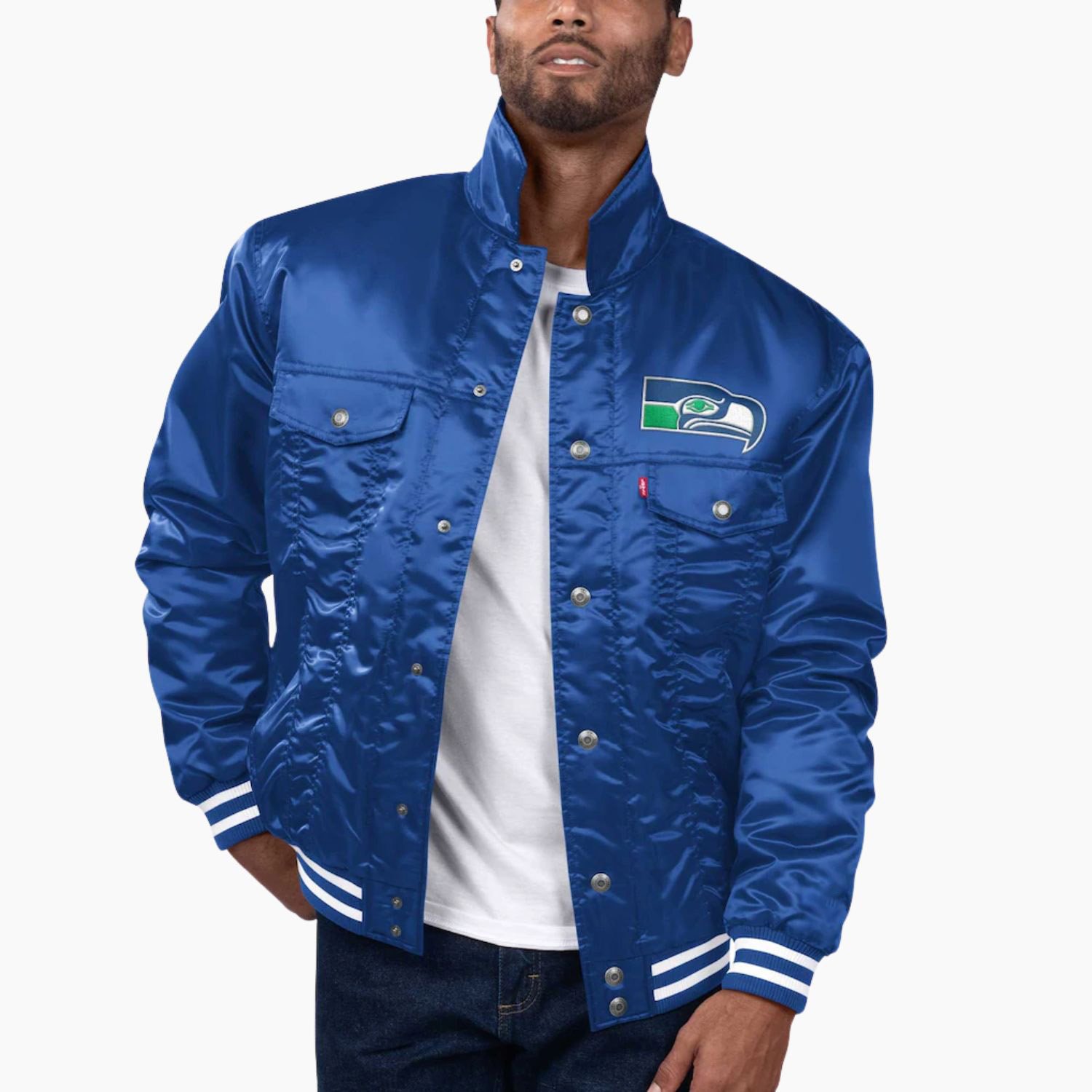 NFL Renegade Seattle Seahawks Satin Varsity Jacket NFL Renegade Seattle Seahawks Satin Varsity Jacket