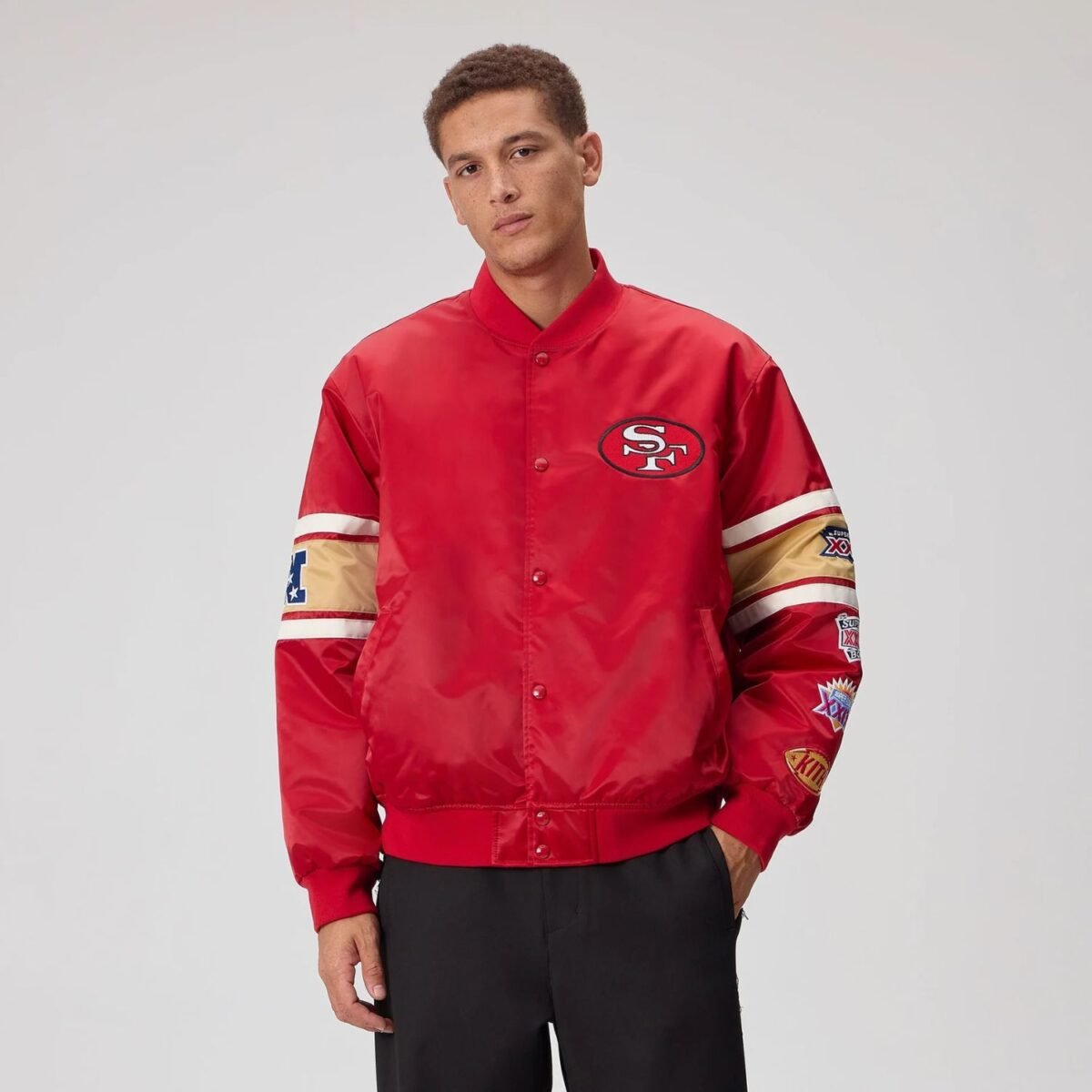 NFL San Francisco 49ers Satin Bomber Jacket
