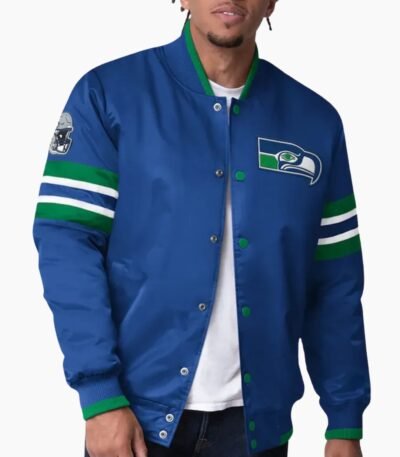 NFL Scout I Seattle Seahawks Satin Varsity Jacket