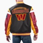 NFL Washington Commanders Varsity Leather Jacket