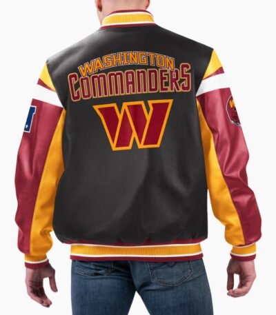 NFL Washington Commanders Varsity Leather Jacket