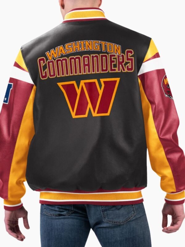 NFL Washington Commanders Varsity Leather Jacket