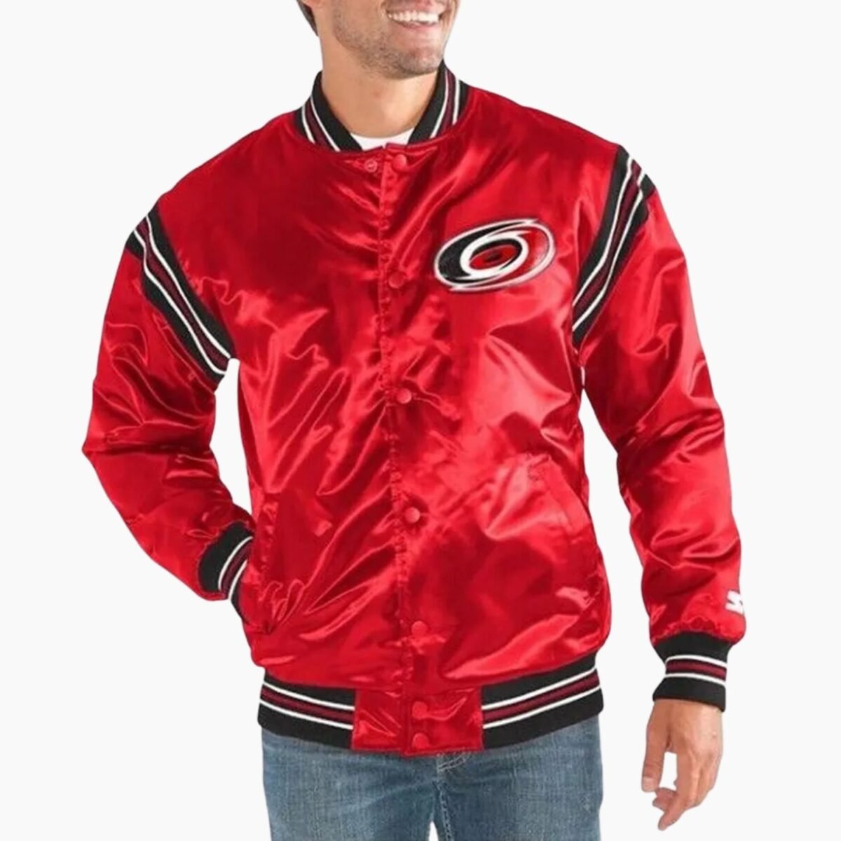 NHL Carolina Hurricanes Satin Varsity Jacket