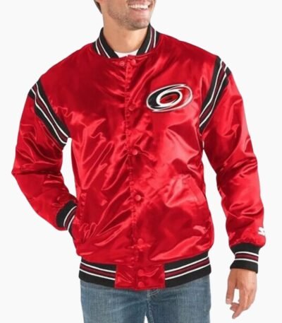 NHL Carolina Hurricanes Satin Varsity Jacket