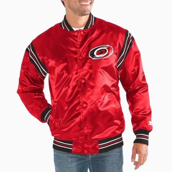 NHL Carolina Hurricanes Satin Varsity Jacket