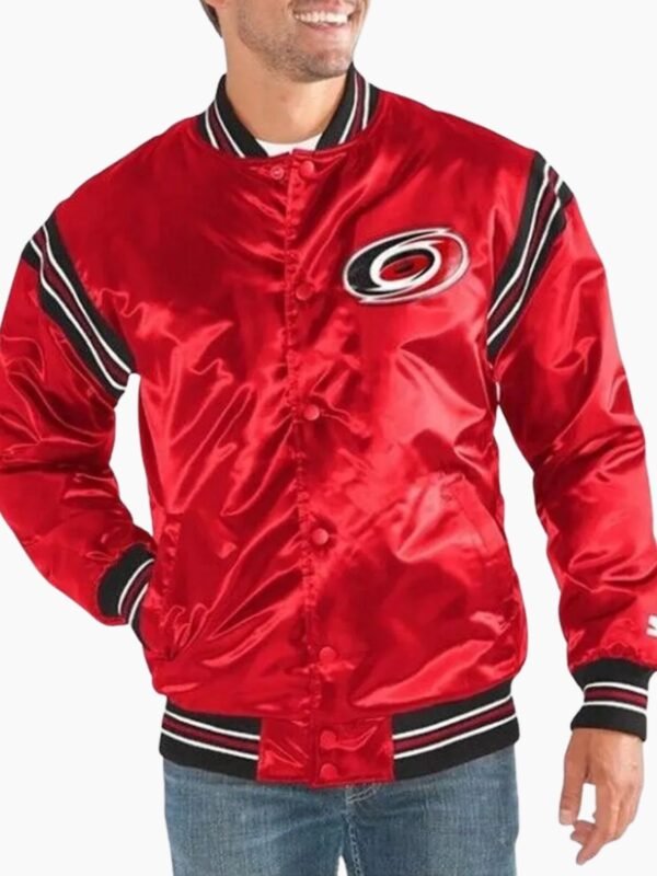 NHL Carolina Hurricanes Satin Varsity Jacket