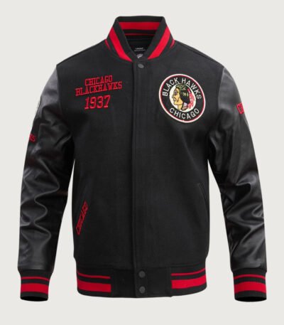 NHL Chicago Blackhawks Retro Classic Rib Wool Varsity Jacket
