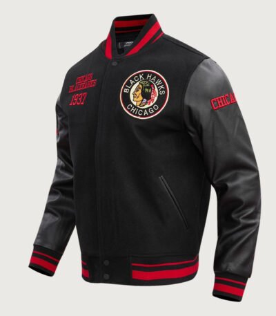 NHL Chicago Blackhawks Retro Classic Rib Wool Varsity Jacket