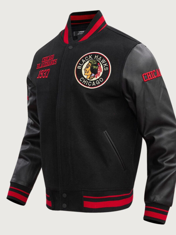 NHL Chicago Blackhawks Retro Classic Rib Wool Varsity Jacket