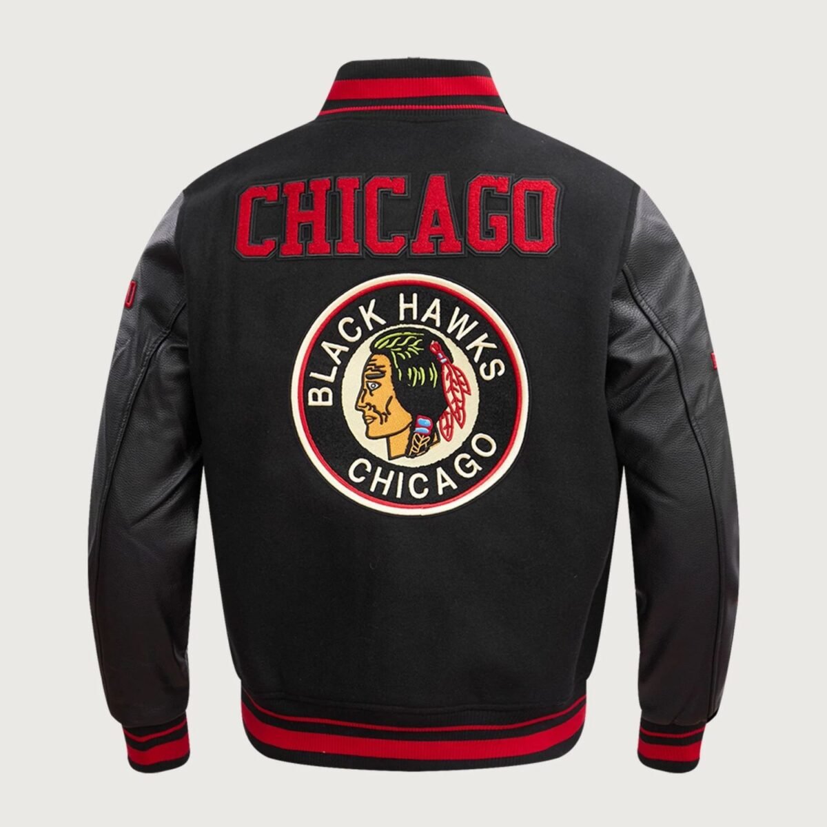 NHL Chicago Blackhawks Retro Classic Rib Wool Varsity Jacket