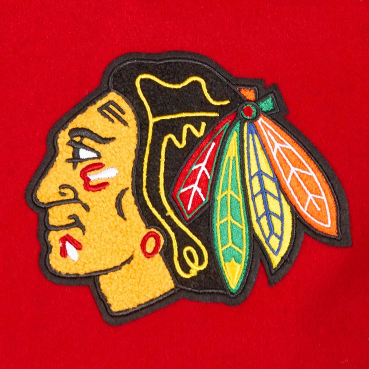 NHL Chicago Blackhawks Script Tail Womens Wool Varsity Jacket