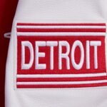 NHL Detroit Red White Wings Retro Classic Men’s Rib Wool Varsity Jacket