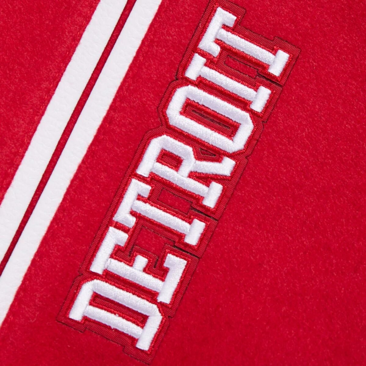 NHL Detroit Red White Wings Retro Classic Men’s Rib Wool Varsity Jacket