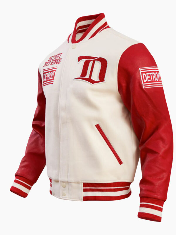 NHL Detroit Red Wings Retro Classic Mens Rib Wool Varsity Jacket