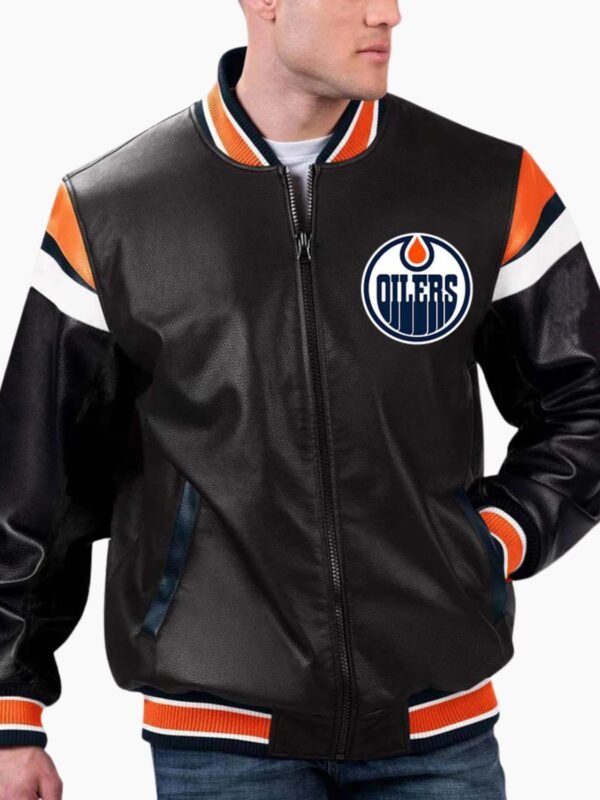 NHL Edmonton Oilers Leather Jacket
