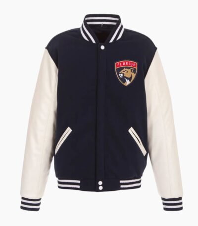 NHL Florida Panthers Black Wool Varsity Jacket