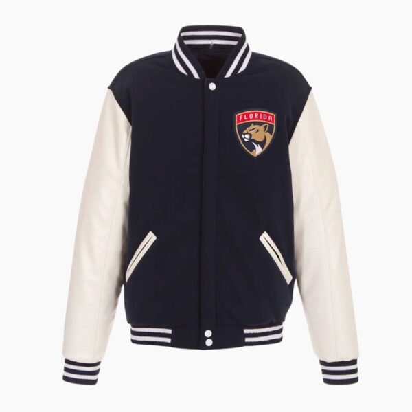 NHL Florida Panthers Black Wool Varsity Jacket