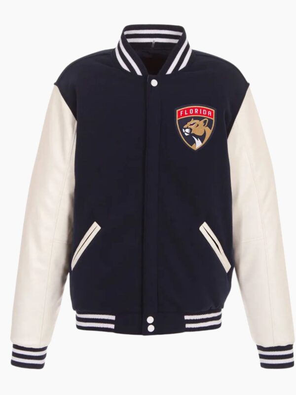 NHL Florida Panthers Black Wool Varsity Jacket