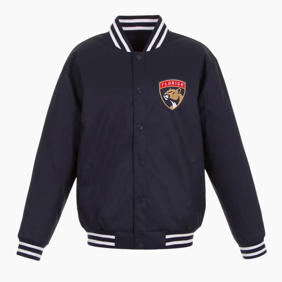 NHL Florida Panthers Navy Wool Varsity Jacket
