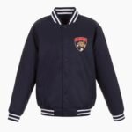 NHL Florida Panthers Navy Wool Varsity Jacket