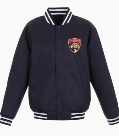 NHL Florida Panthers Navy Wool Varsity Jacket