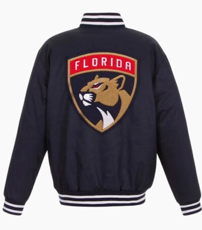 NHL Florida Panthers Navy Wool Varsity Jacket