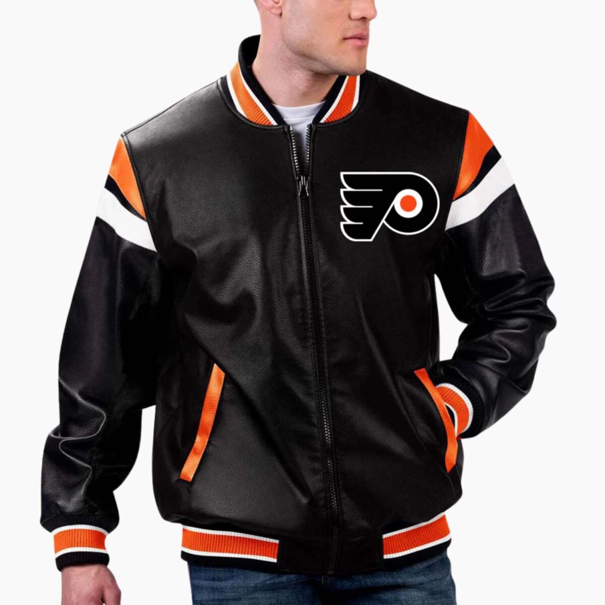 NHL Philadelphia Flyers Multicolor Leather Jacket