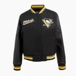 NHL Pittsburgh Penguins Script Tail Womens Wool Varsity Jacket